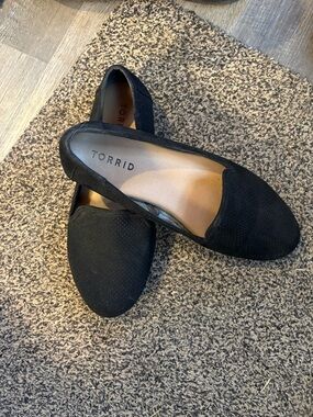 torrid Black Suede-Look Slip On Ballet Flats